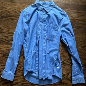 MENS SMALL BLUE LULULEMON DRESS SHIRT